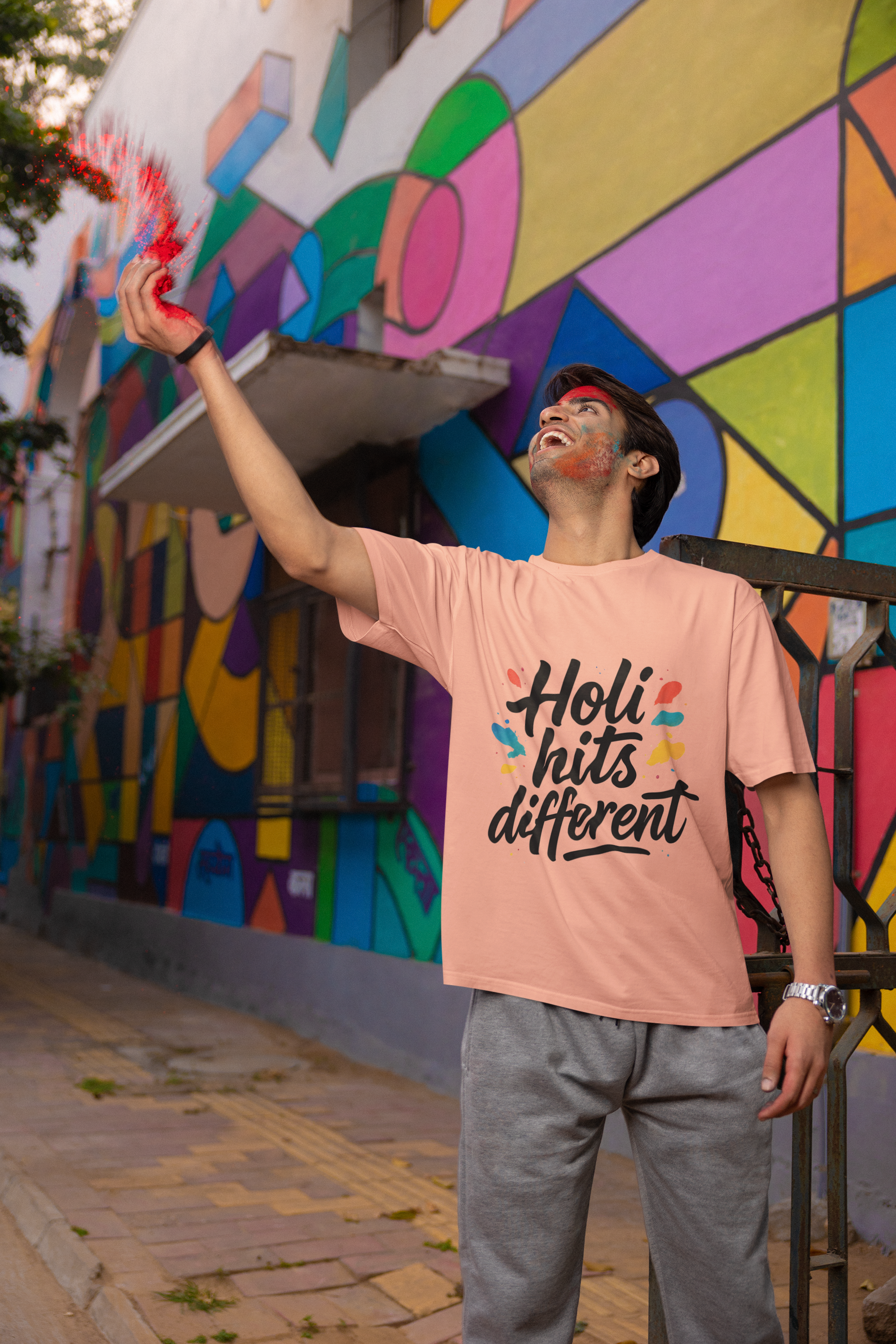 Holi Hits Different - Men's T-Shirt