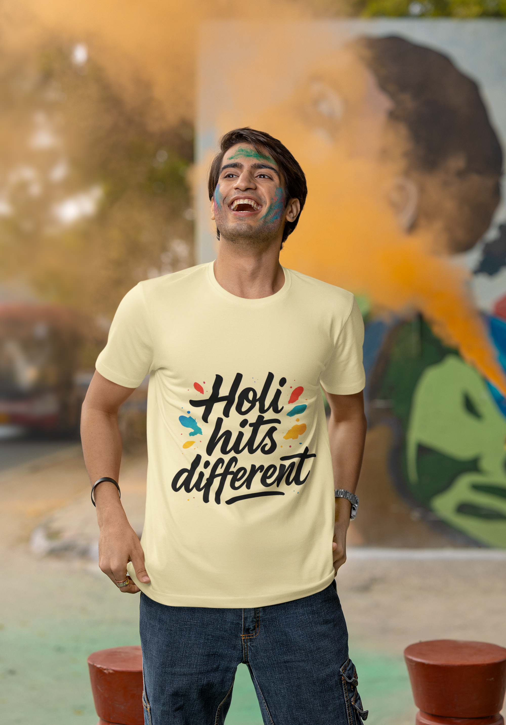 Holi Hits Different - Men's T-Shirt